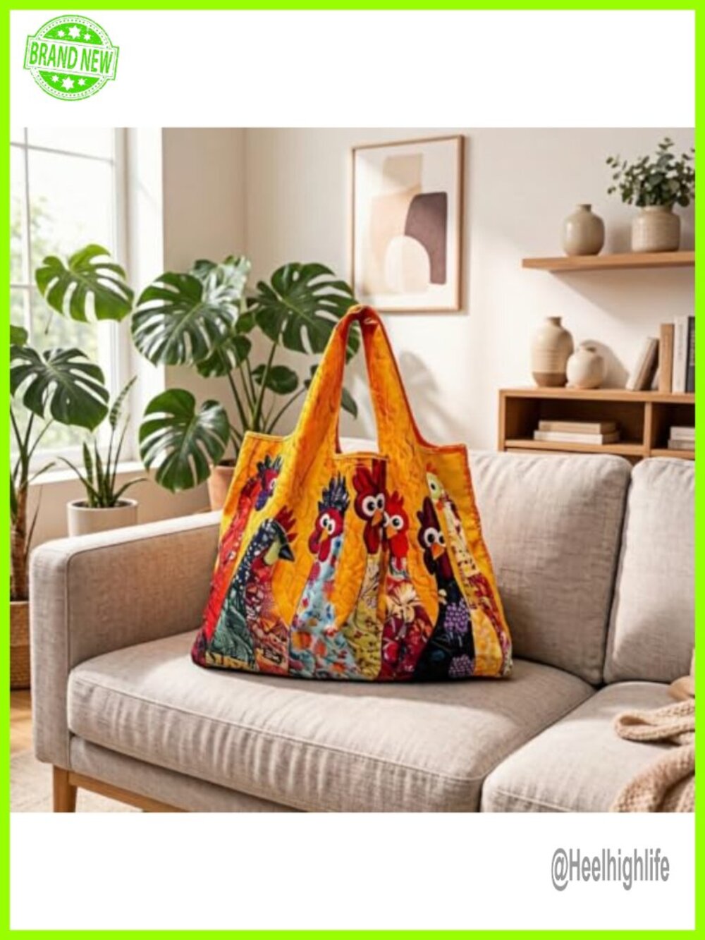 Quilted Tote Bag Unique Shoulder Bag Shopping Hobo HandBag